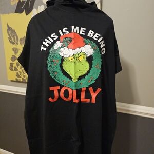 NWOT - Festive Grinch Holiday T-Shirt - Black and Green SIZE 1X